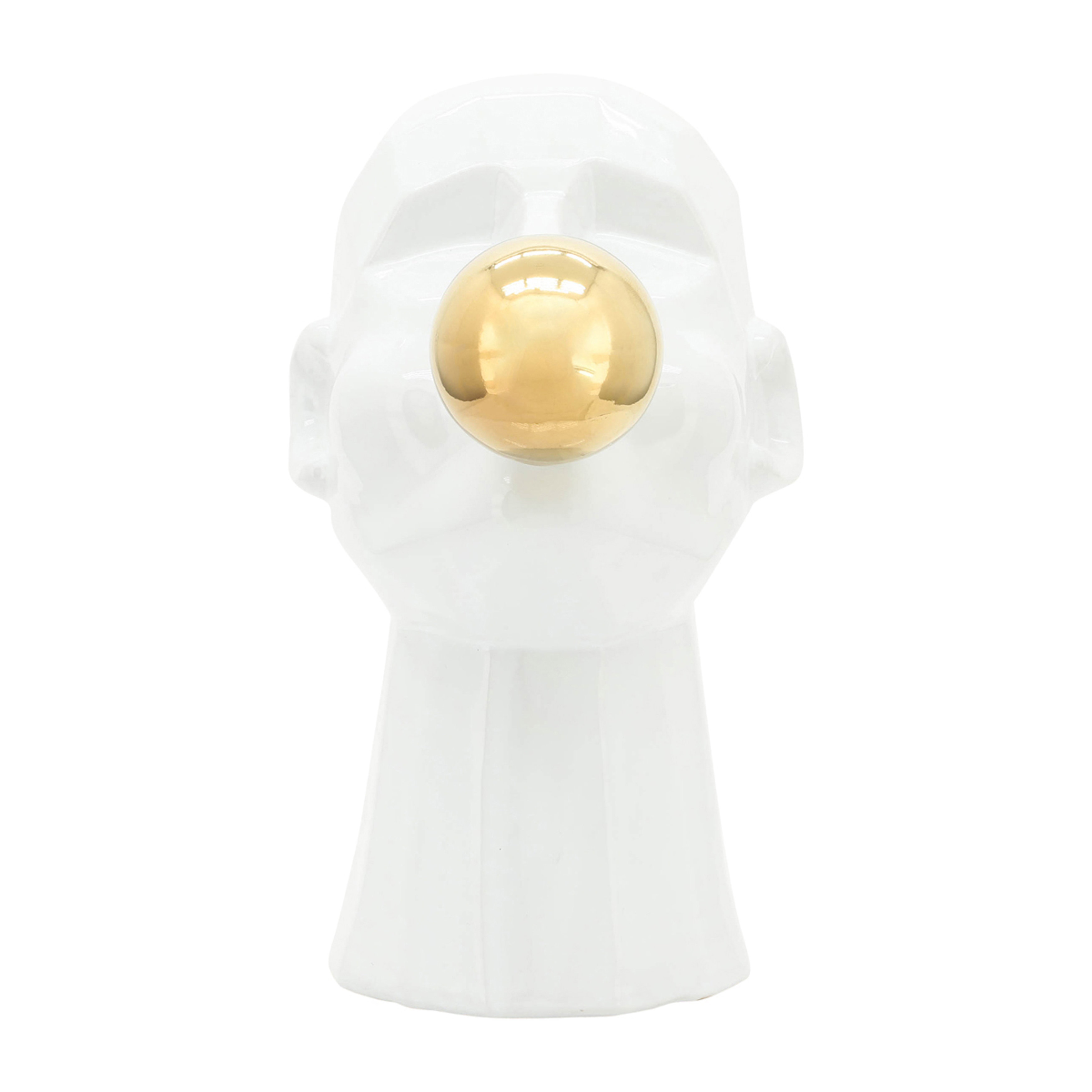 Wrought Studio 12" Bubble Gum Man Sculpture Contemporary Art Deco Ceramic Statue Man Blowing